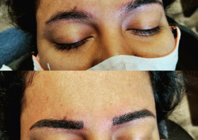 before and after of microblading