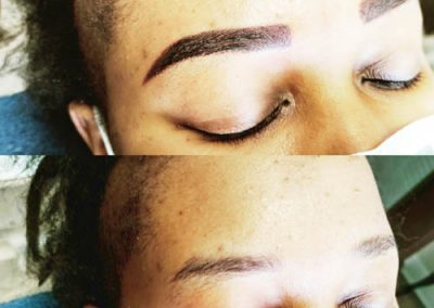 before and after ombre brows and powder brows
