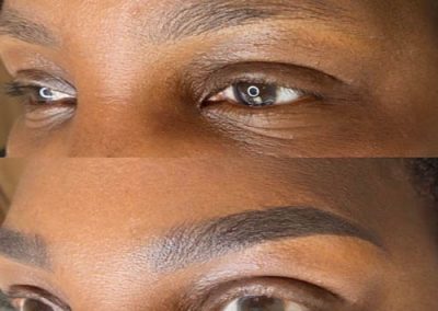before and after of microblading eyebrows