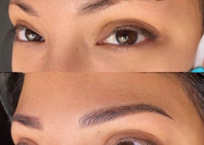 before and after of microblading eyebrows