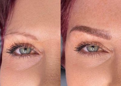 before and after of microblading eyebrows